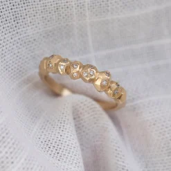 Tomfoolery Gea Diamond Half Eternity Band New