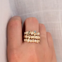 Tomfoolery Gea Diamond Half Eternity Band New