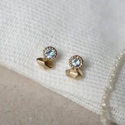 Tomfoolery Gea Duo Aquamarine Mini Studs Best