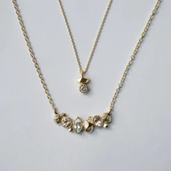 Tomfoolery Gea Duo Mini Necklace with Salt & Pepper Diamond Best
