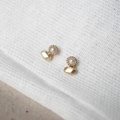 Tomfoolery Gea Duo Pearl Mini Studs Fashion
