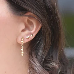 Tomfoolery Gea Gold Faceted Drop Earrings Discount