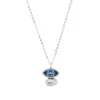 Tomfoolery Gea Marquise Necklace in Silver with Blue Topaz New