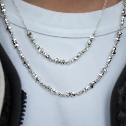 Tomfoolery Gea Silver Faceted Fragment Necklace New