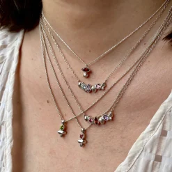 Tomfoolery Gea Trio Necklace in Silver with Aquamarine, Amethyst, Tourmaline Best