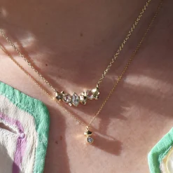 Tomfoolery Gea Trio Necklace with White Sapphire, Morganite & Diamonds Sale