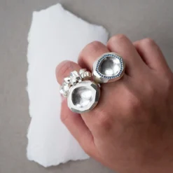 Tomfoolery Geoda Silver Pavé Statement Ring Best