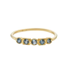 Tomfoolery Geometric Five Stone Aquamarine Ring Outlet