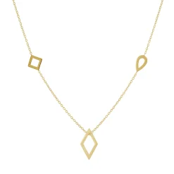 Tomfoolery Geometric Trio Shape Long Necklace New