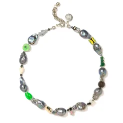 Tomfoolery Getaway Beaded Pearl & Ceramic Charm Necklace Clearance