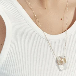 Tomfoolery Gigi N°2 Yellow Gold, Crystal & White Sapphire Pendant Best