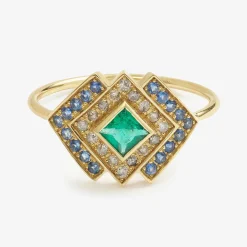 Tomfoolery Ginger Emerald, Sapphire & Diamond Ring Online