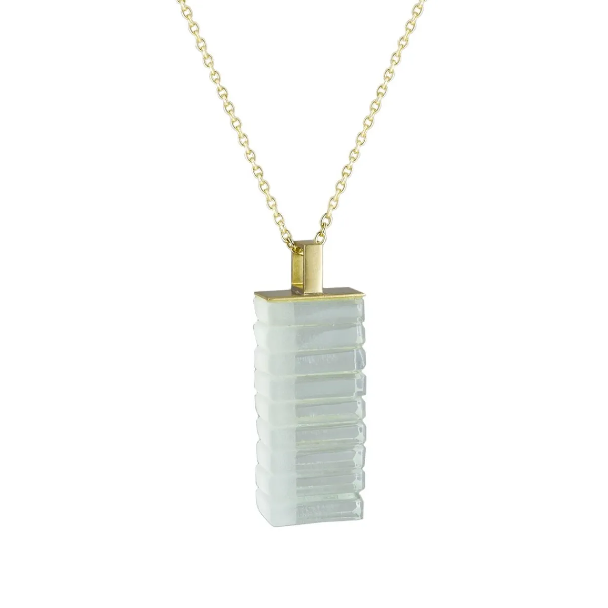 Tomfoolery Glass Long Cube Necklace Best