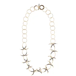 Tomfoolery Gold & Black Circle Waterfall Necklace New