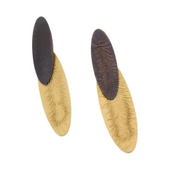 Tomfoolery Gold & Brown Oval Crumple Drop Earrings Outlet