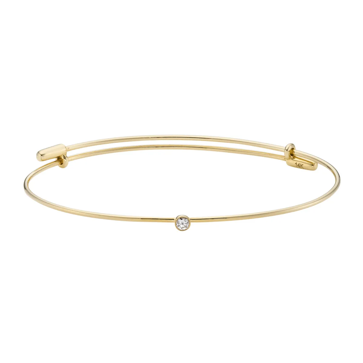 Tomfoolery Gold & Diamond Fine Adjustable Bangle Fashion