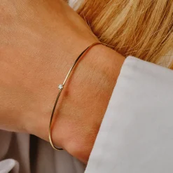 Tomfoolery Gold & Diamond Fine Adjustable Bangle Fashion