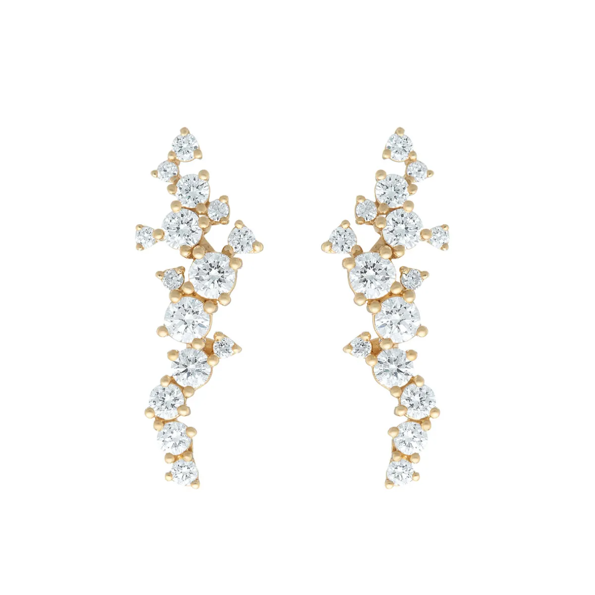 Tomfoolery Gold & Diamond Grand Scatter Cluster Studs Outlet