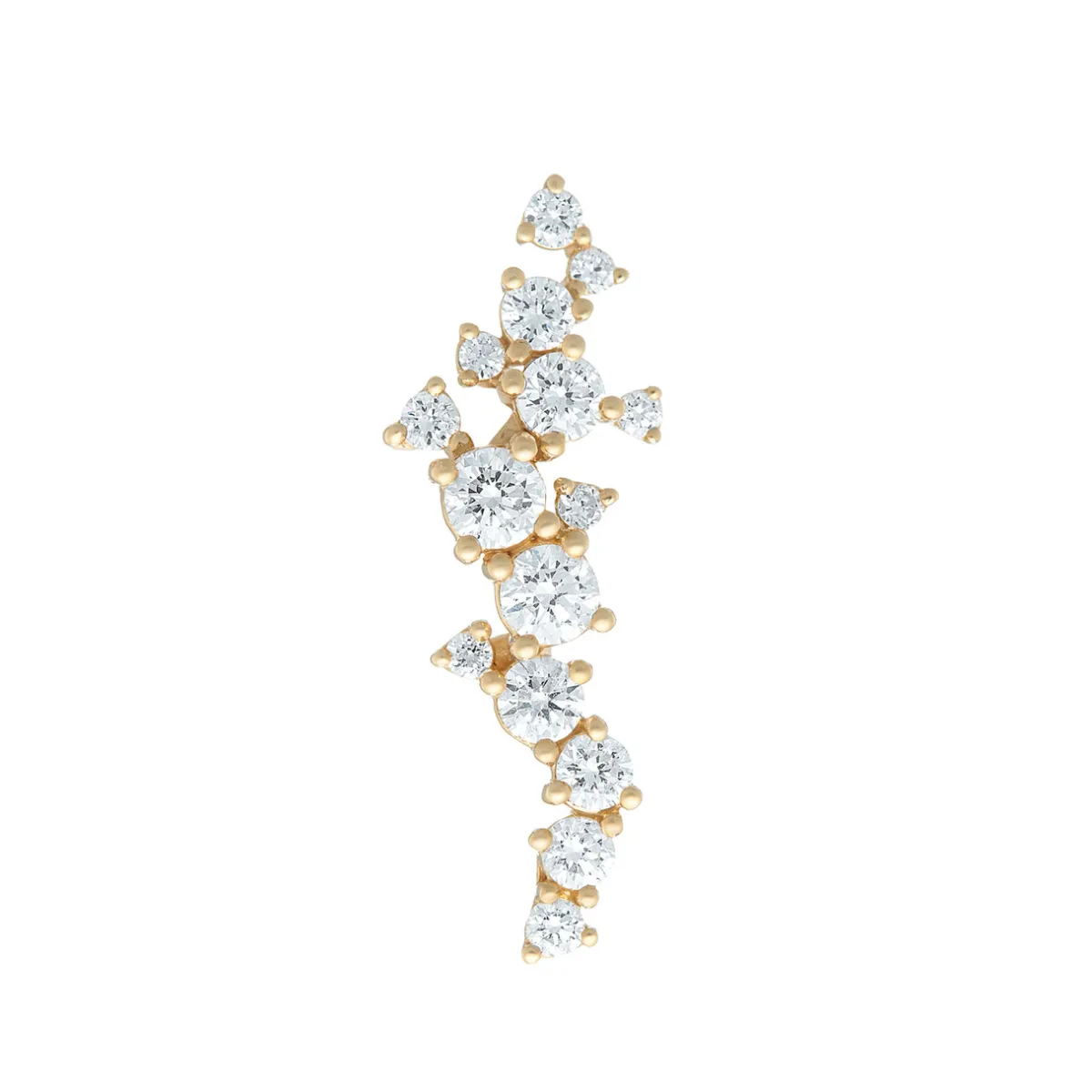 Tomfoolery Gold & Diamond Grand Scatter Cluster Studs Outlet