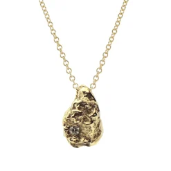 Tomfoolery Gold & Diamond Nugget Pendant Outlet