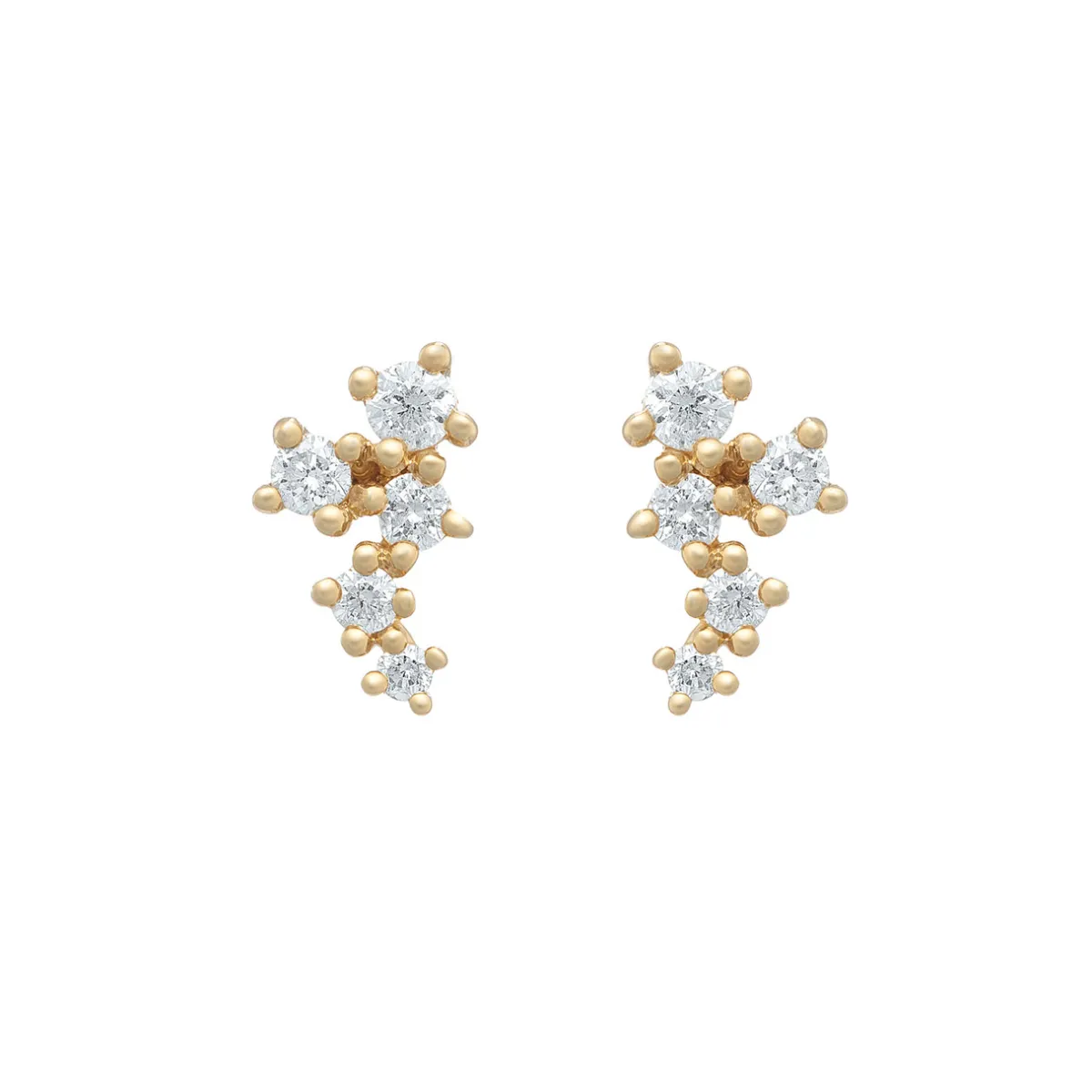 Tomfoolery Gold & Diamond Scatter Cluster Studs Best