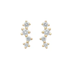 Tomfoolery Gold & Diamond Scatter Linear Studs Outlet