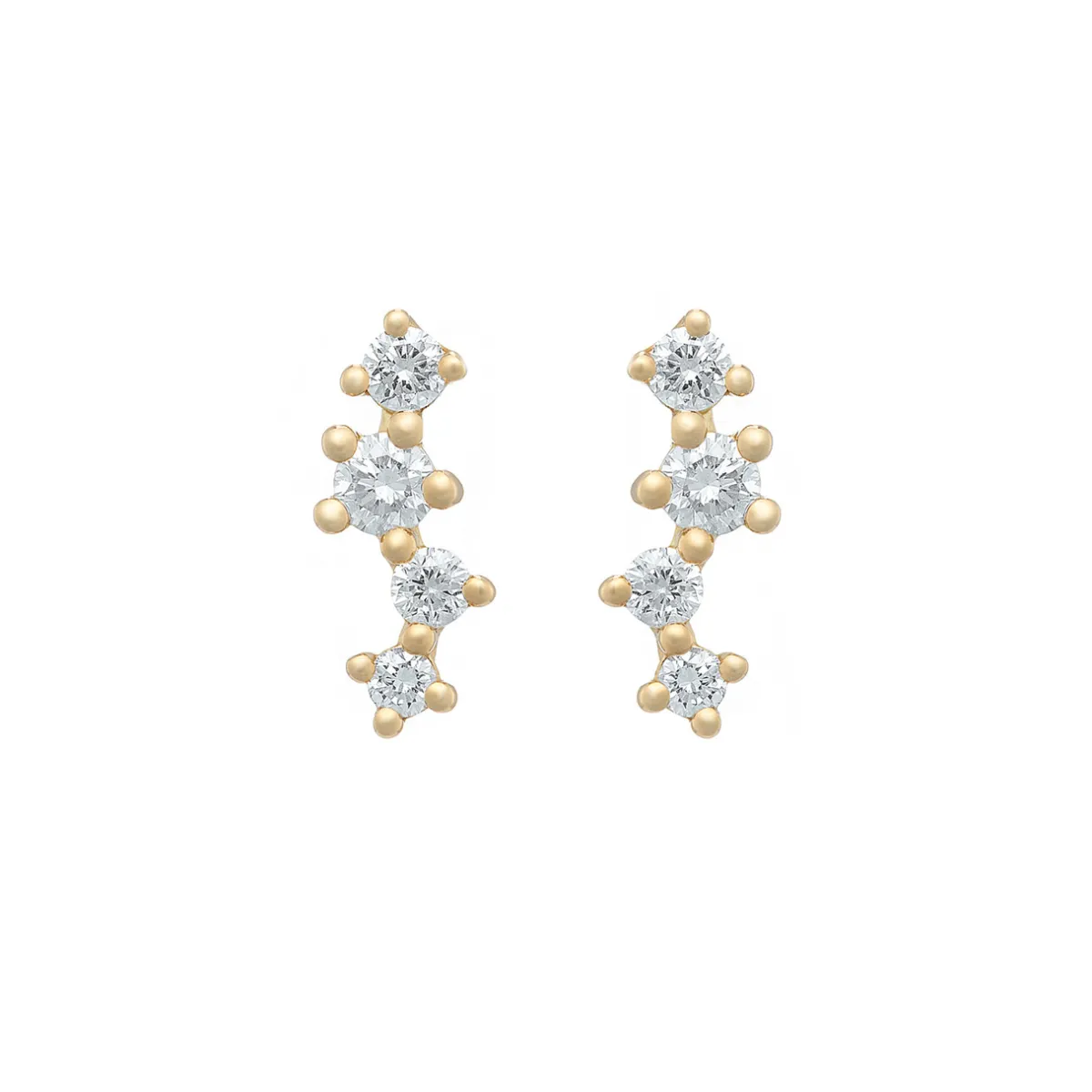Tomfoolery Gold & Diamond Scatter Linear Studs Outlet
