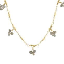 Tomfoolery Gold & Labradorite Drops Beaded Necklace Online