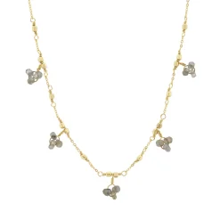 Tomfoolery Gold & Labradorite Drops Beaded Necklace Online