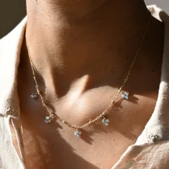Tomfoolery Gold & Labradorite Drops Beaded Necklace Online