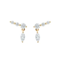 Tomfoolery Gold & Marquise Diamond Drop Studs Online