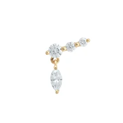 Tomfoolery Gold & Marquise Diamond Drop Studs Online