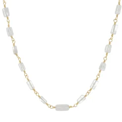 Tomfoolery Gold & Moonstone Beaded Necklace Clearance