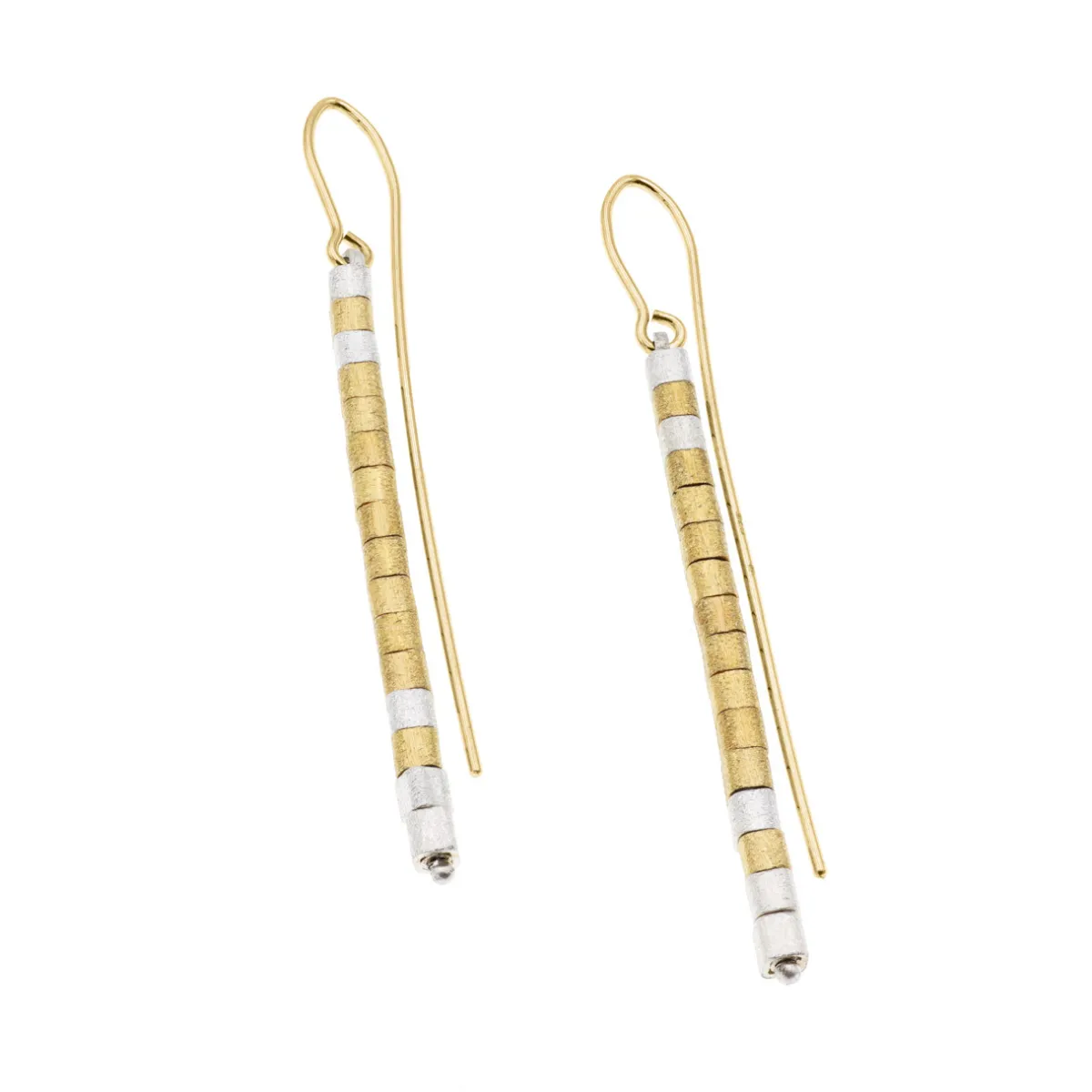 Tomfoolery Gold & Silver Cubicle Drop Earrings Discount