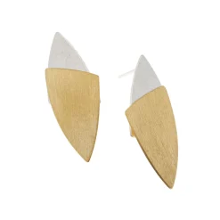 Tomfoolery Gold & Silver Double Triangle Earrings Clearance