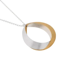 Tomfoolery Gold & Silver Ribbon Tear Pendant Outlet