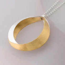 Tomfoolery Gold & Silver Ribbon Tear Pendant Outlet