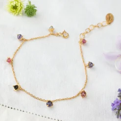 Tomfoolery Gold & Tourmaline Floral Charm Bracelet Online