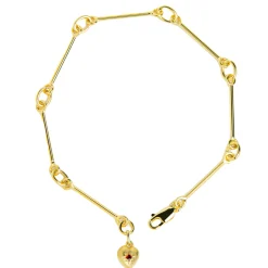 Tomfoolery Gold Amorcito Bracelet with Red Sapphire Outlet