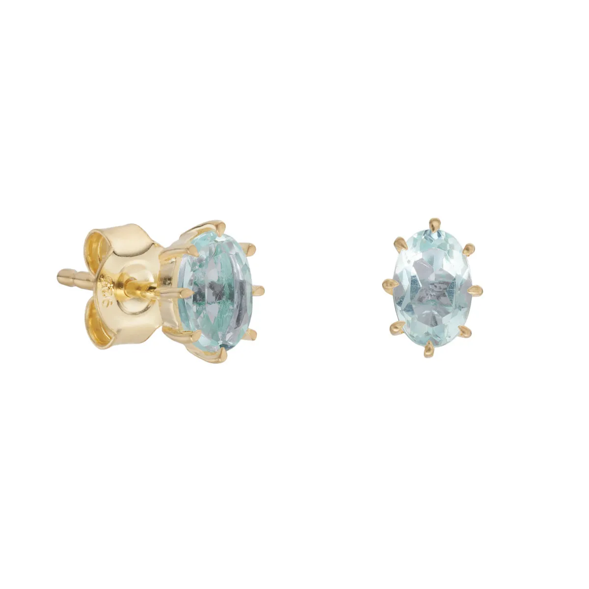 Tomfoolery Gold Aquamarine Studs Sale