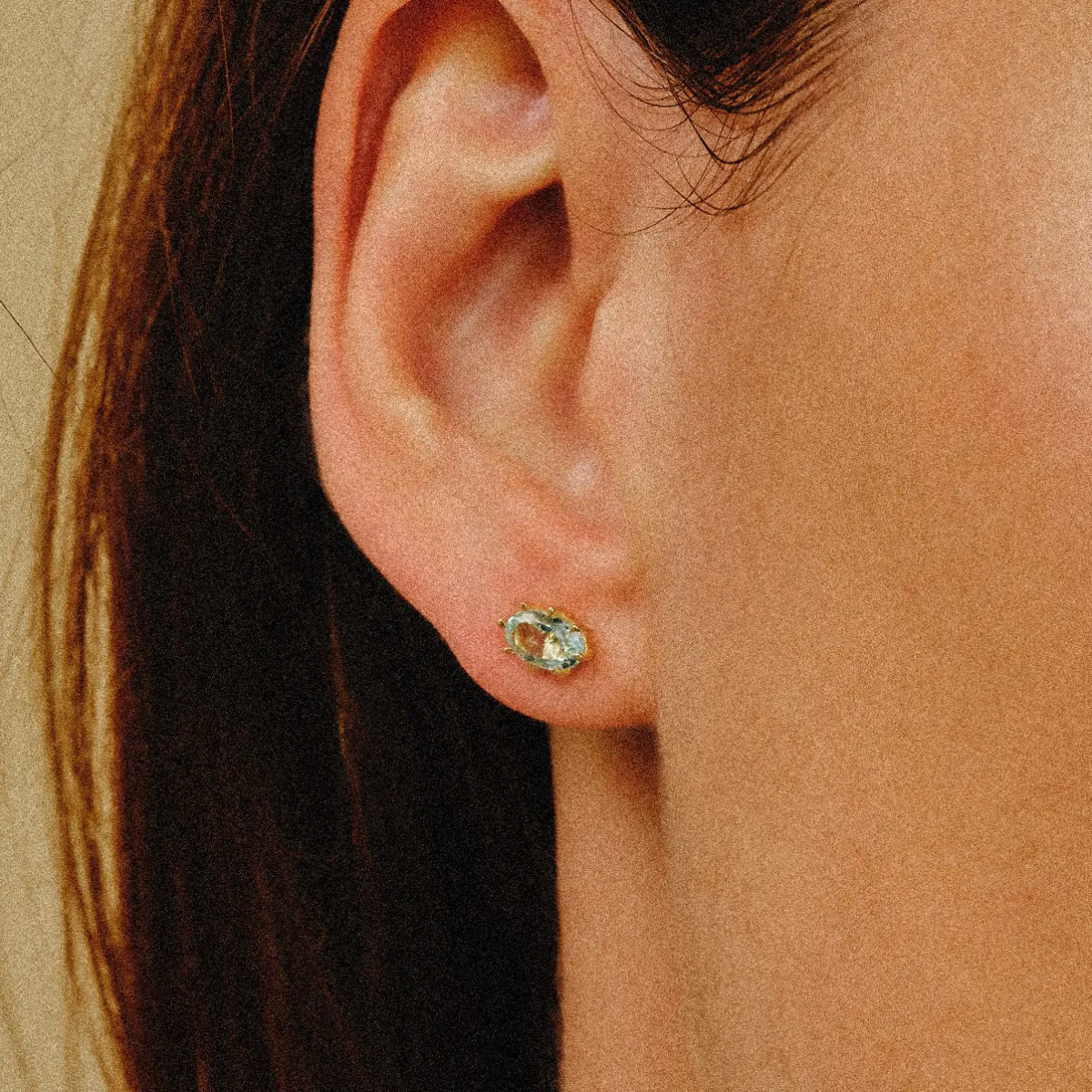 Tomfoolery Gold Aquamarine Studs Sale