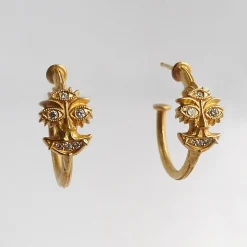 Tomfoolery Gold Bestia Hoops Discount
