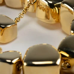 Tomfoolery Gold Big Organic Necklace New