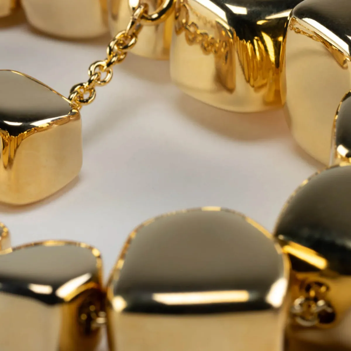 Tomfoolery Gold Big Organic Necklace New