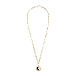 Tomfoolery Gold Black Yin Yang Necklace Online