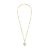 Tomfoolery Gold Blue Yin Yang Necklace Clearance
