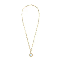Tomfoolery Gold Blue Yin Yang Necklace Clearance