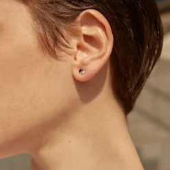 Tomfoolery Gold Blue Yin Yang Single Stud Earring Discount