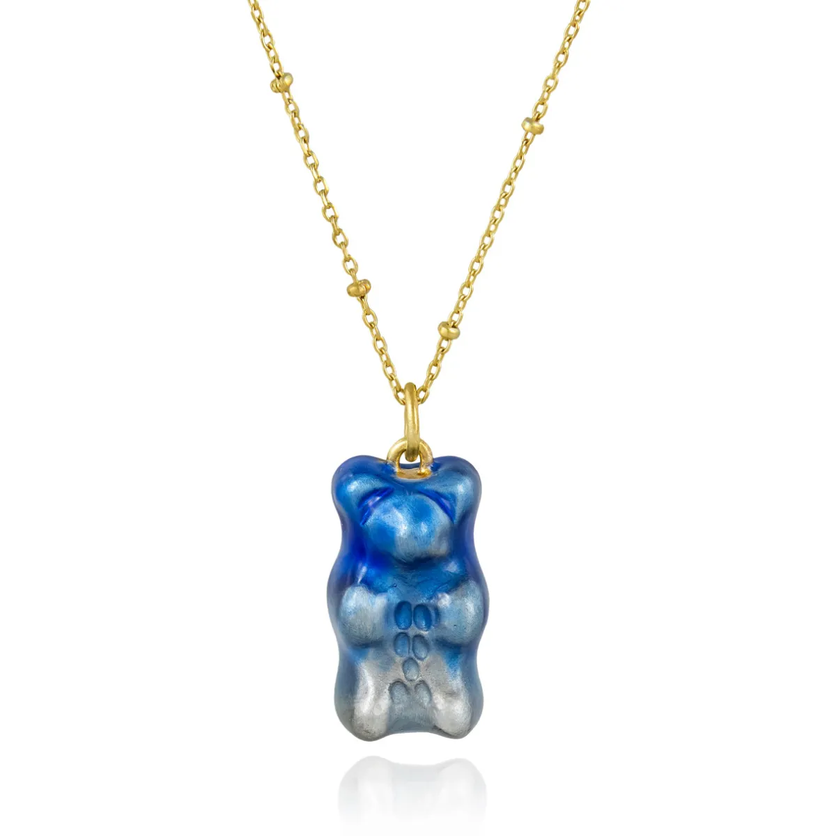 Tomfoolery Gold Chain Ombre Gummy Bear Necklace Fashion