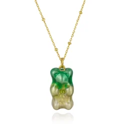Tomfoolery Gold Chain Ombre Gummy Bear Necklace Fashion